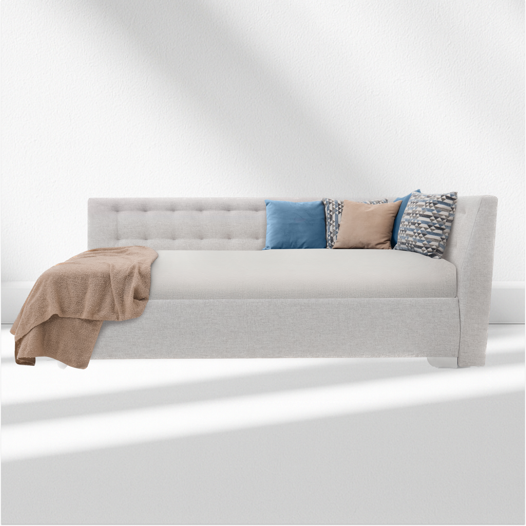 Angely Twin Gray - European Corner Bed