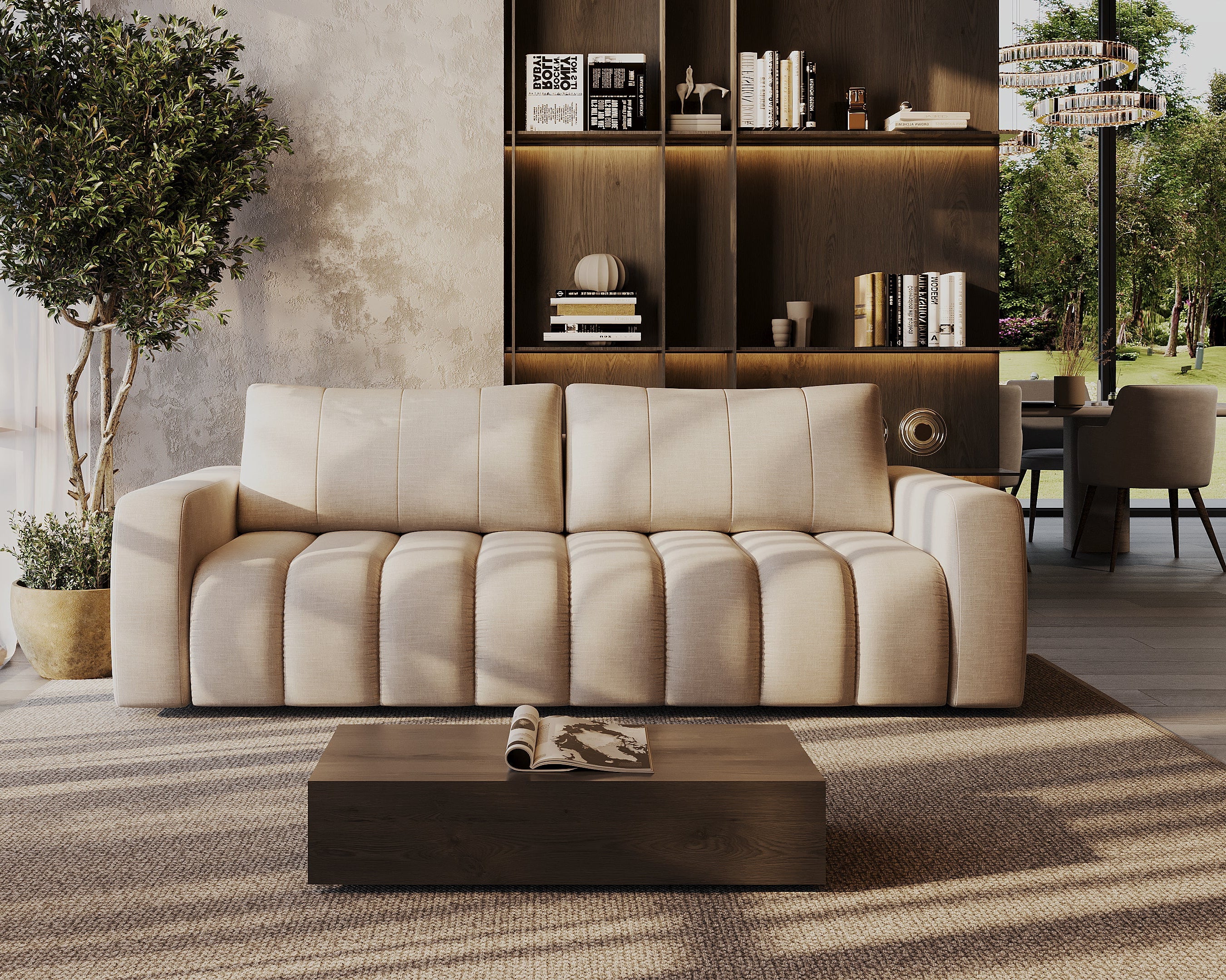 Bumpy 3-Seater Sofa-Bed - Photo 3