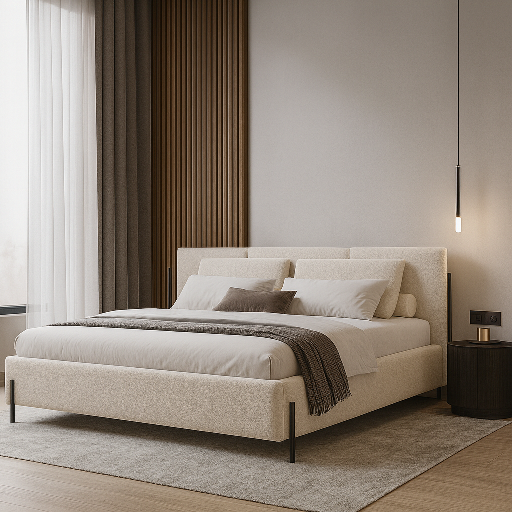 Jacqueline Queen Size Set of 3 — Bed, Bench & Side Table