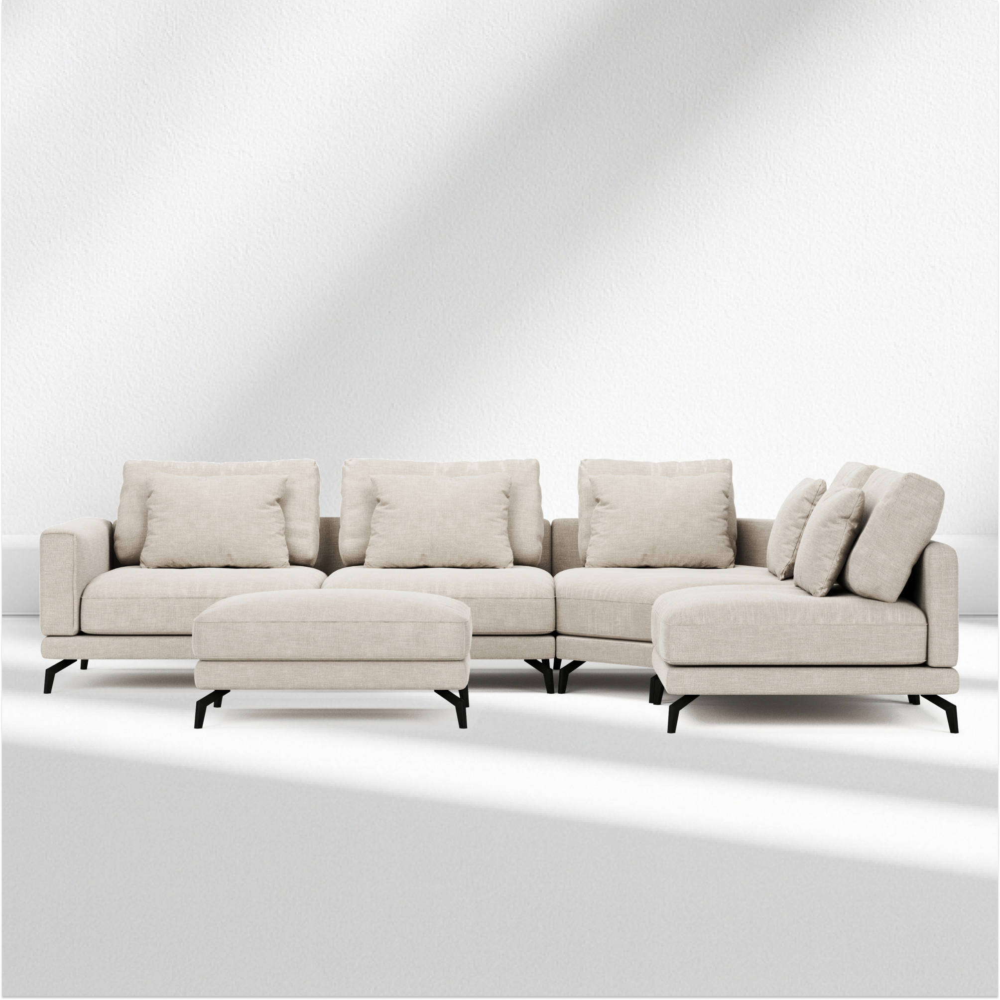 Leon sectional sofa with pouf