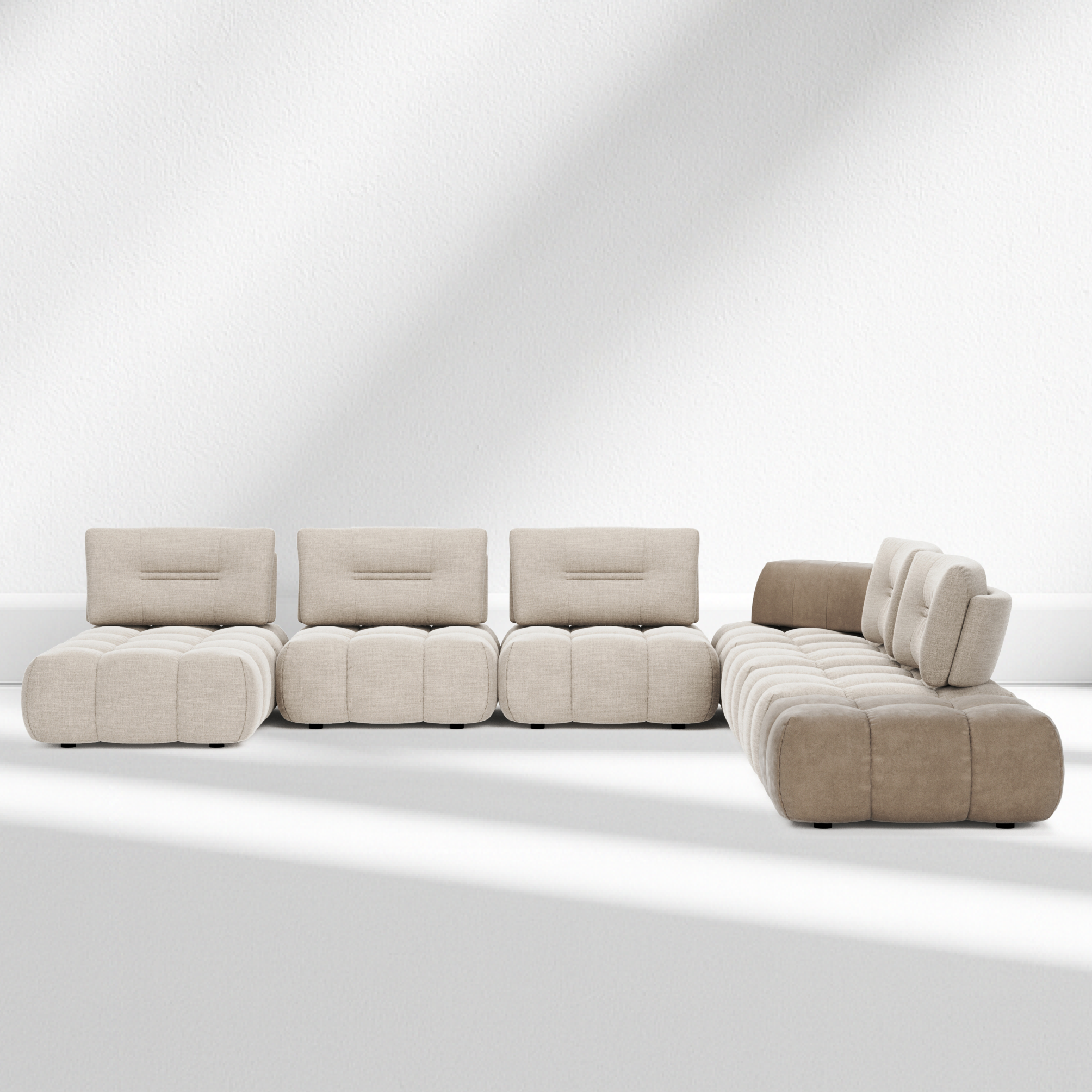 Merida Large U-Shaped Modular Sofa with Pouf