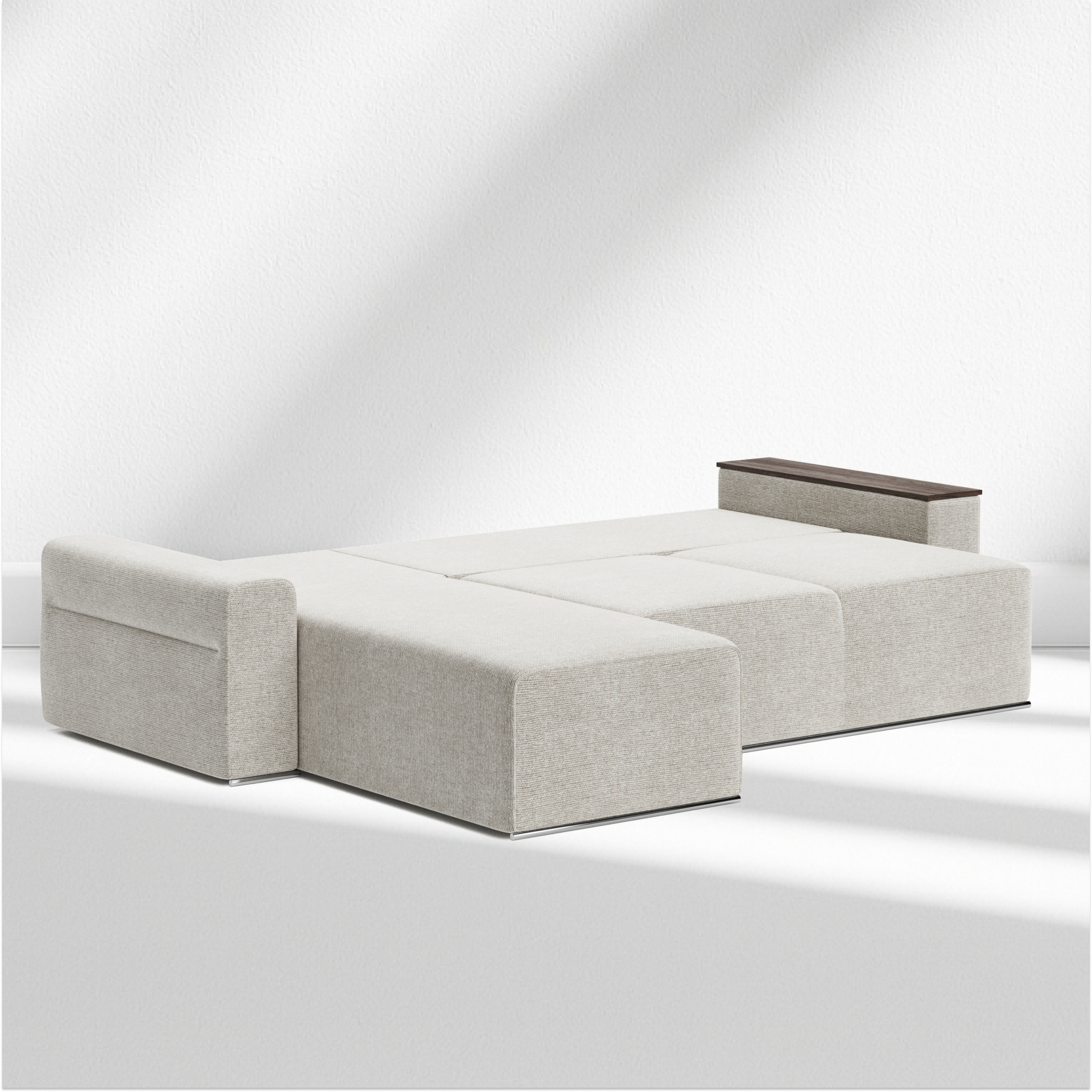 Santy L-shape sofa-bed with laminated side
