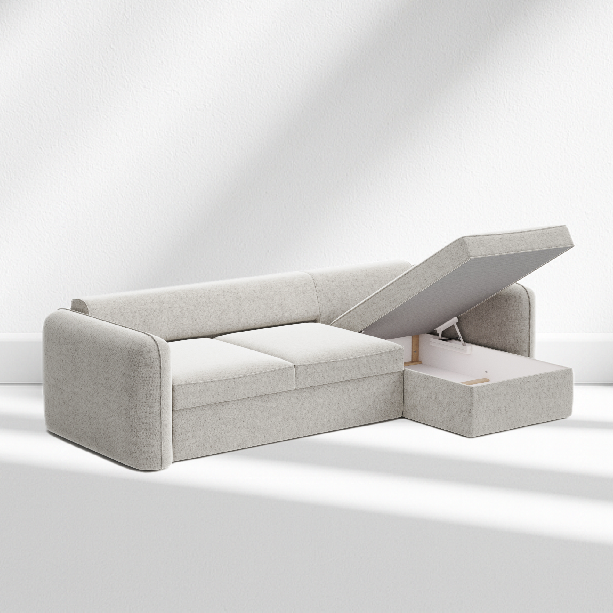 Kampli Corner Sofa – Modern L-Shaped Couch with Storage & Relax Function - Photo 5