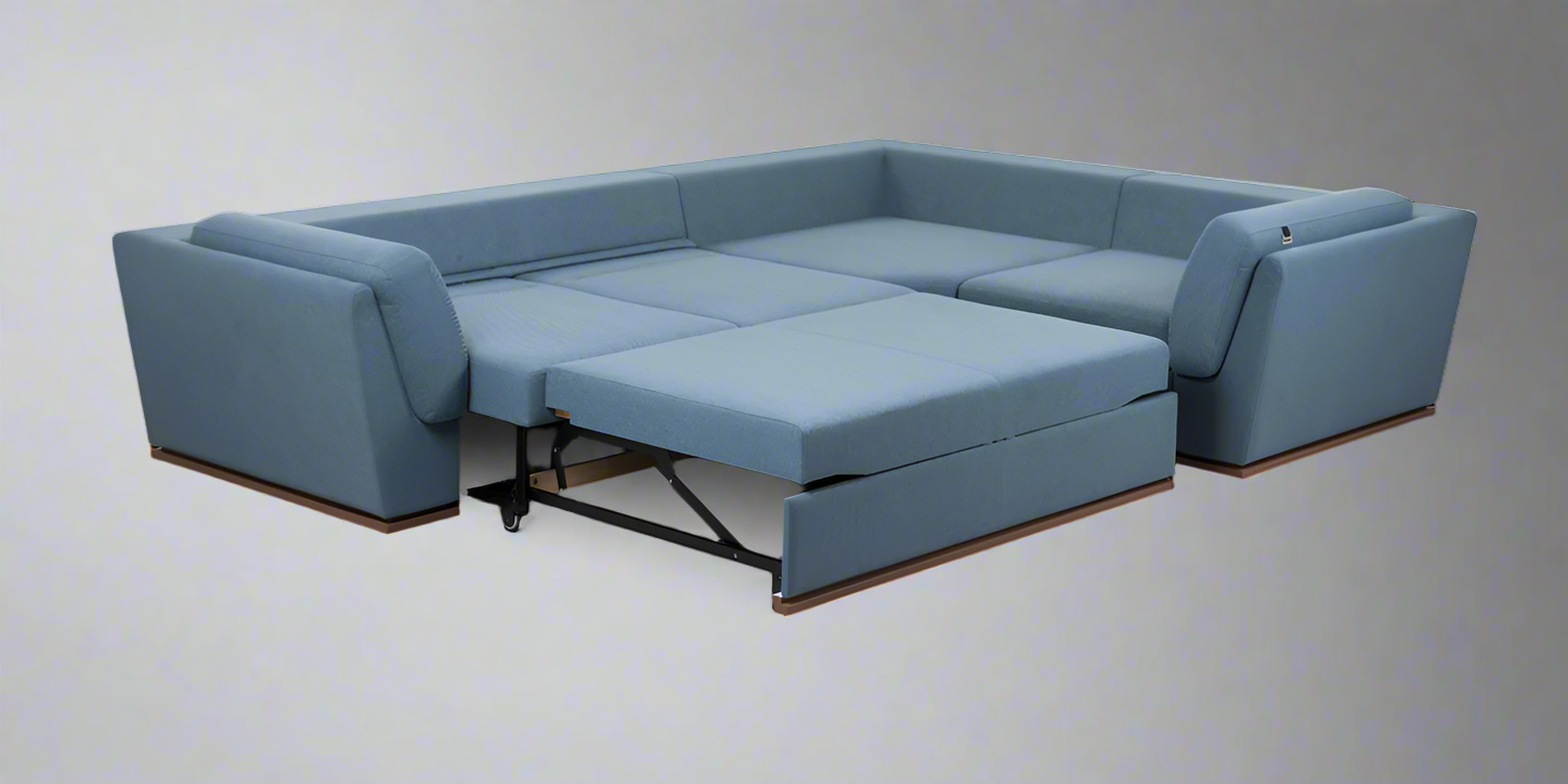 Softy sectional sofa bed with shelves