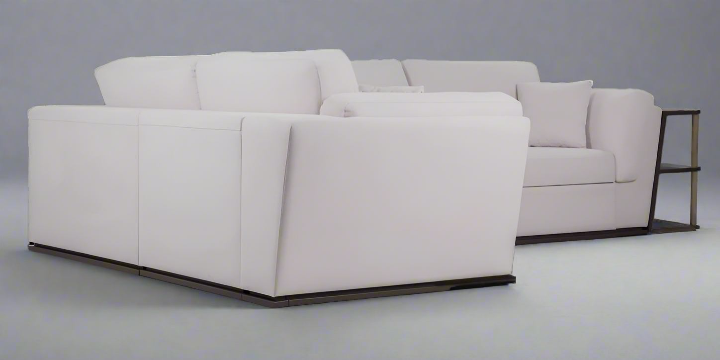 Softy sectional sofa-bed with shelves