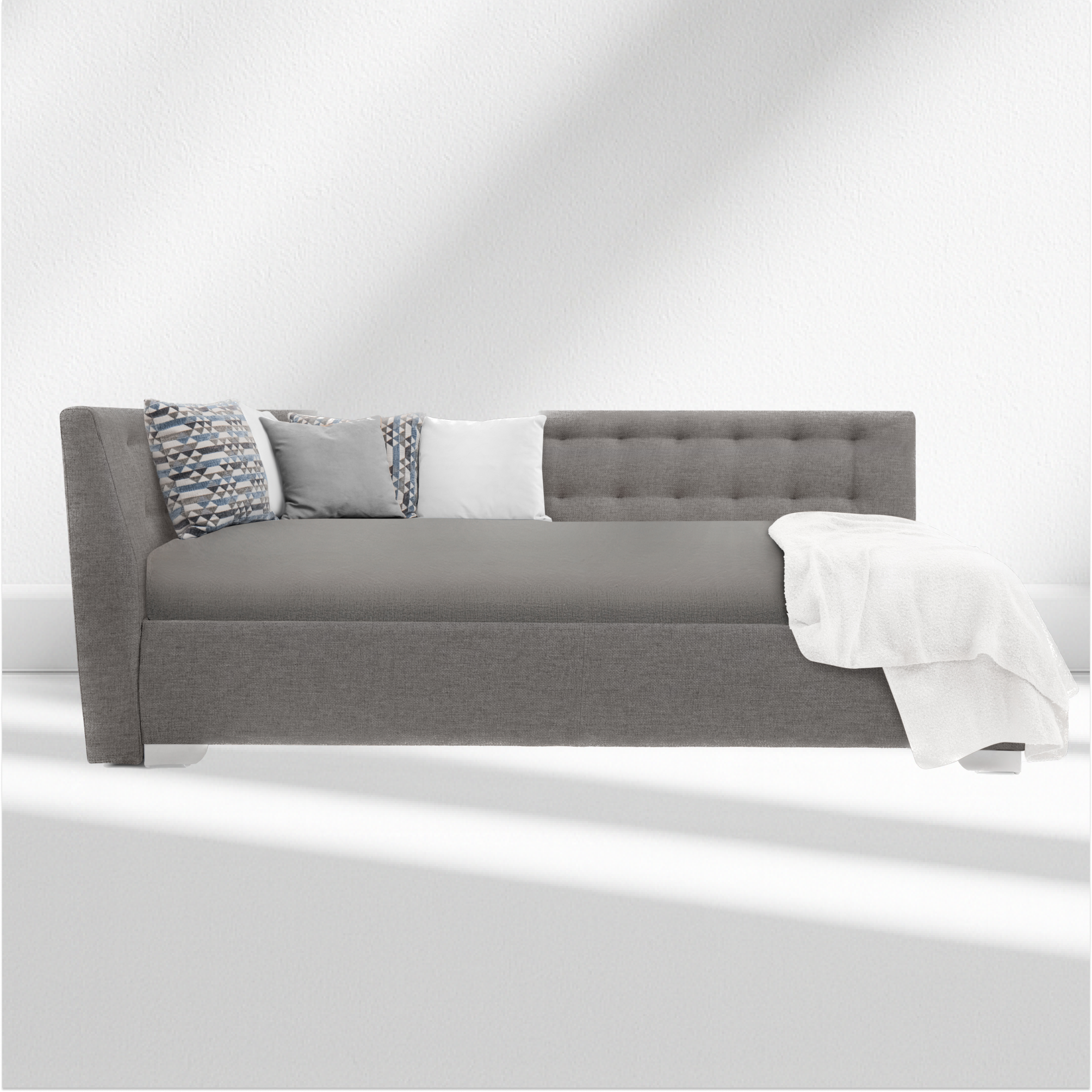 Angely Twin Dark Gray - European Corner Bed