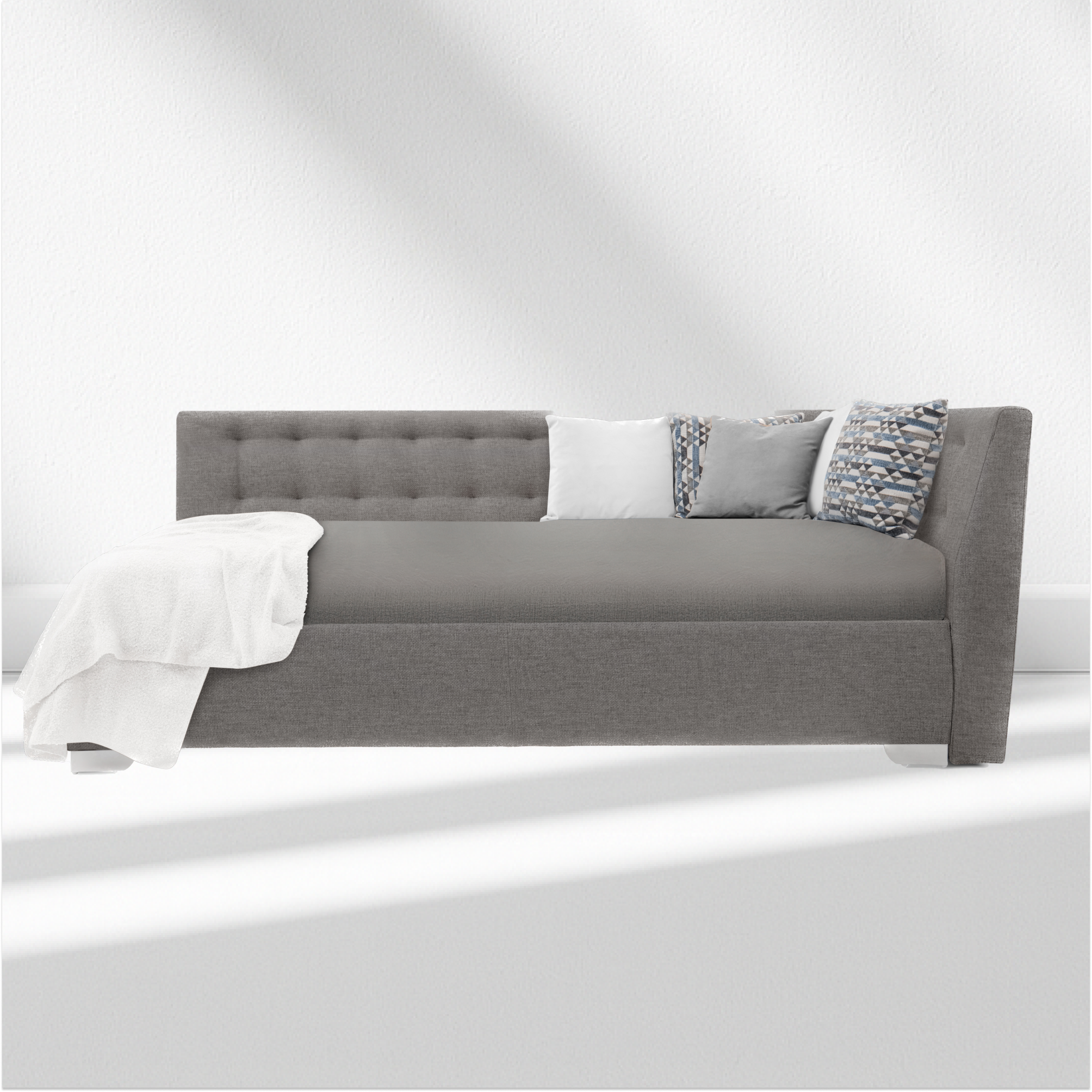 Angely Twin Dark Gray - European Corner Bed