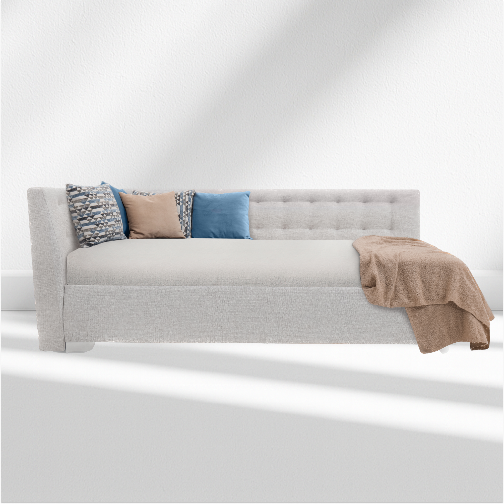 Angely Twin Gray - European Corner Bed