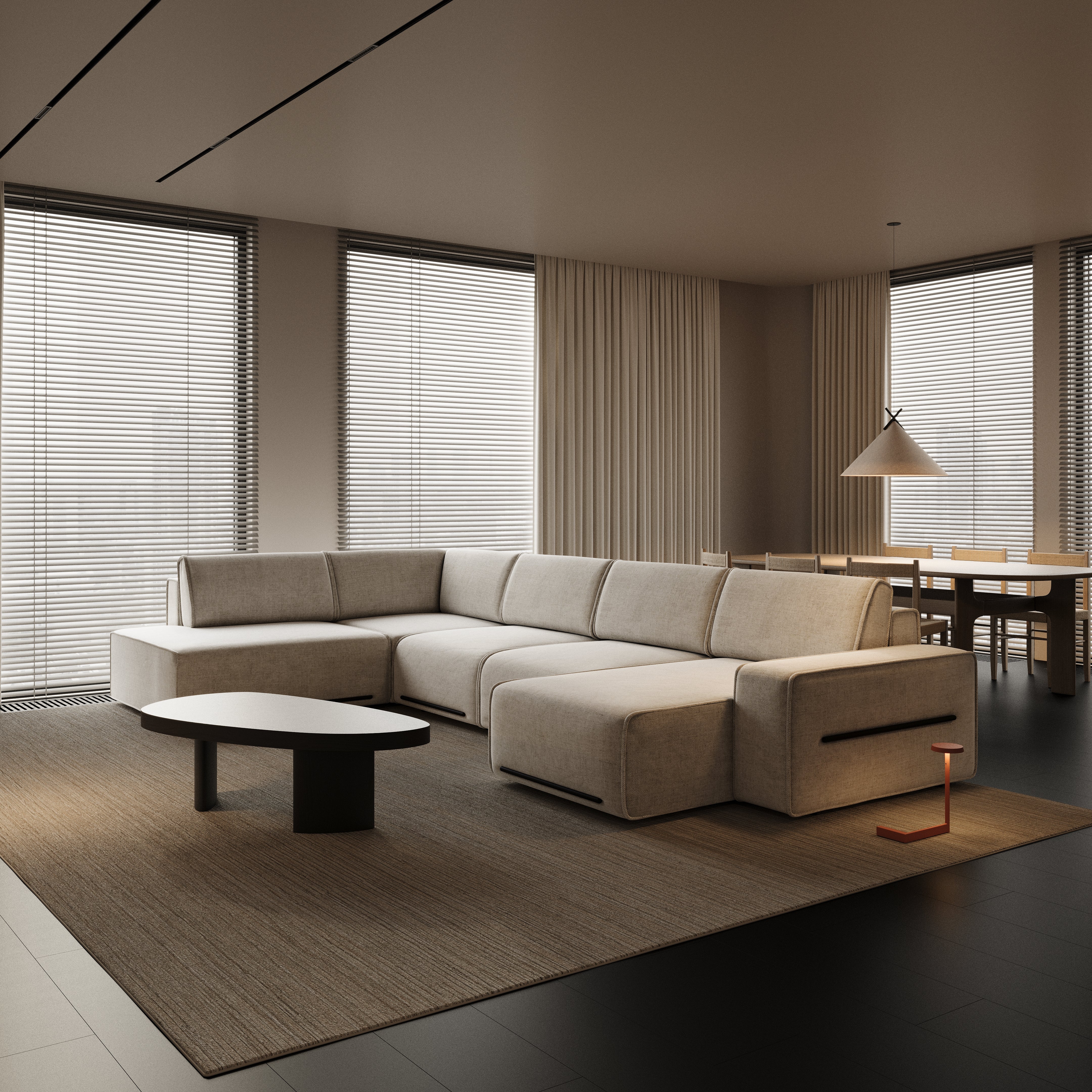BL 104 sectional U shape sofa bed