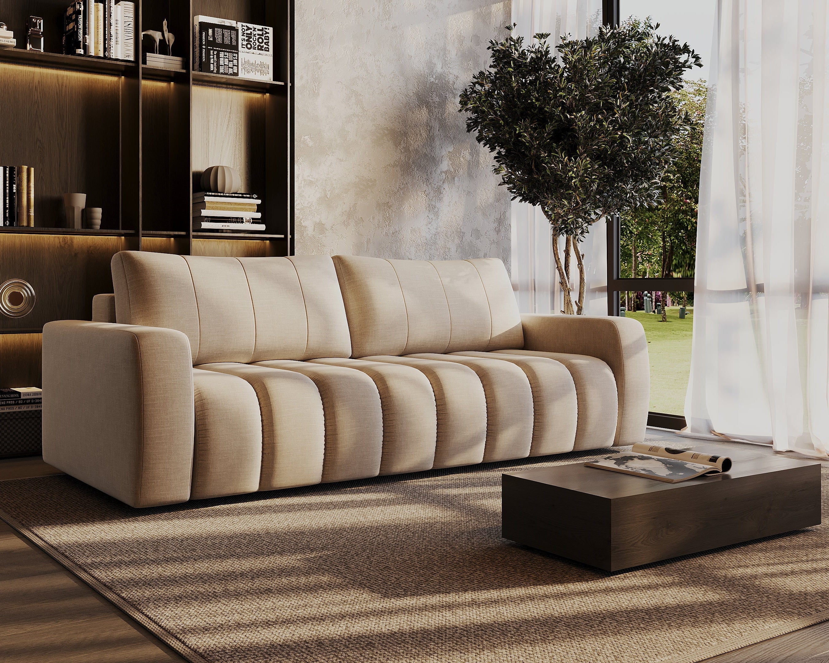 Bumpy 3-Seater Sofa-Bed