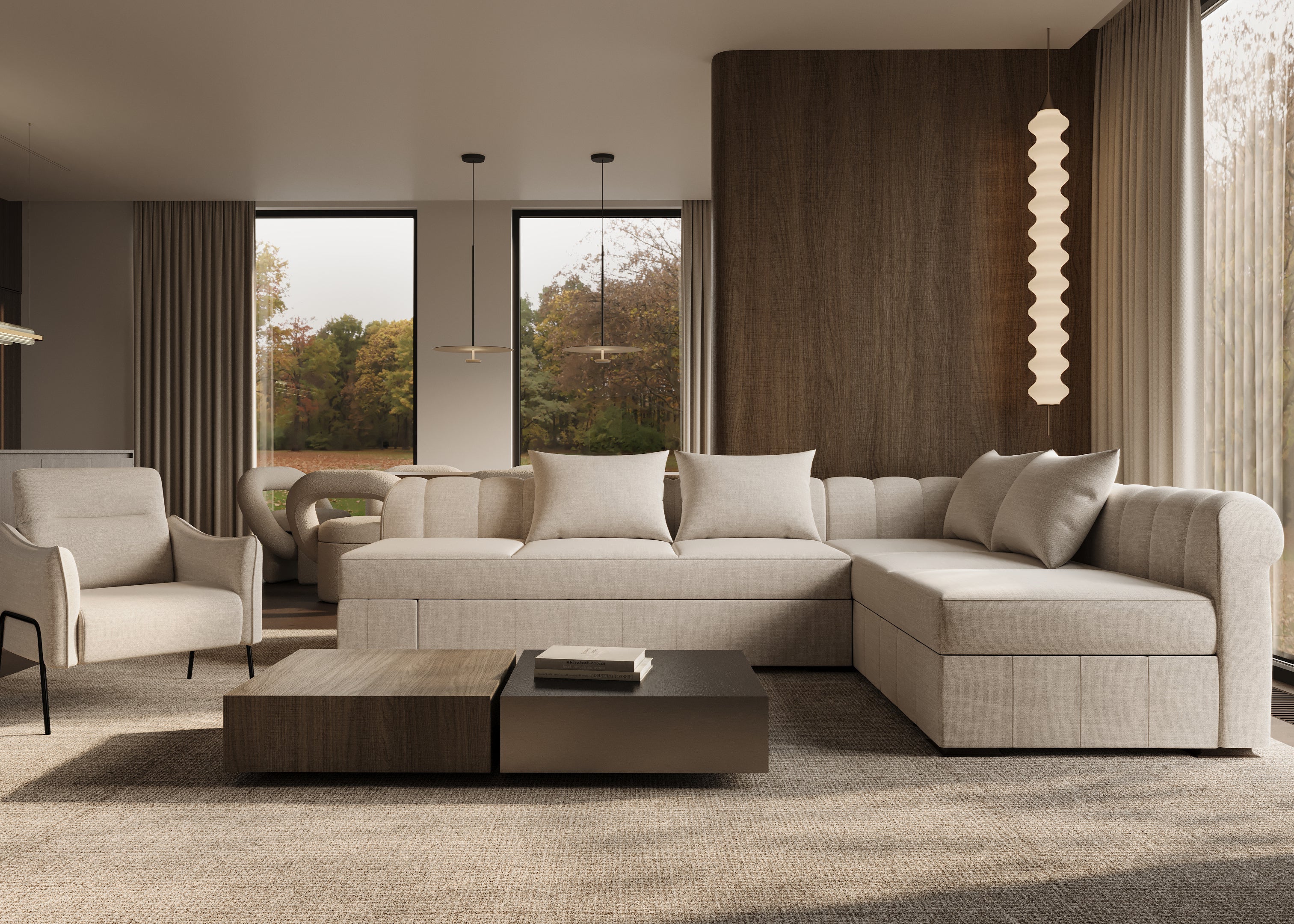 Catania L-shape sofa-bed