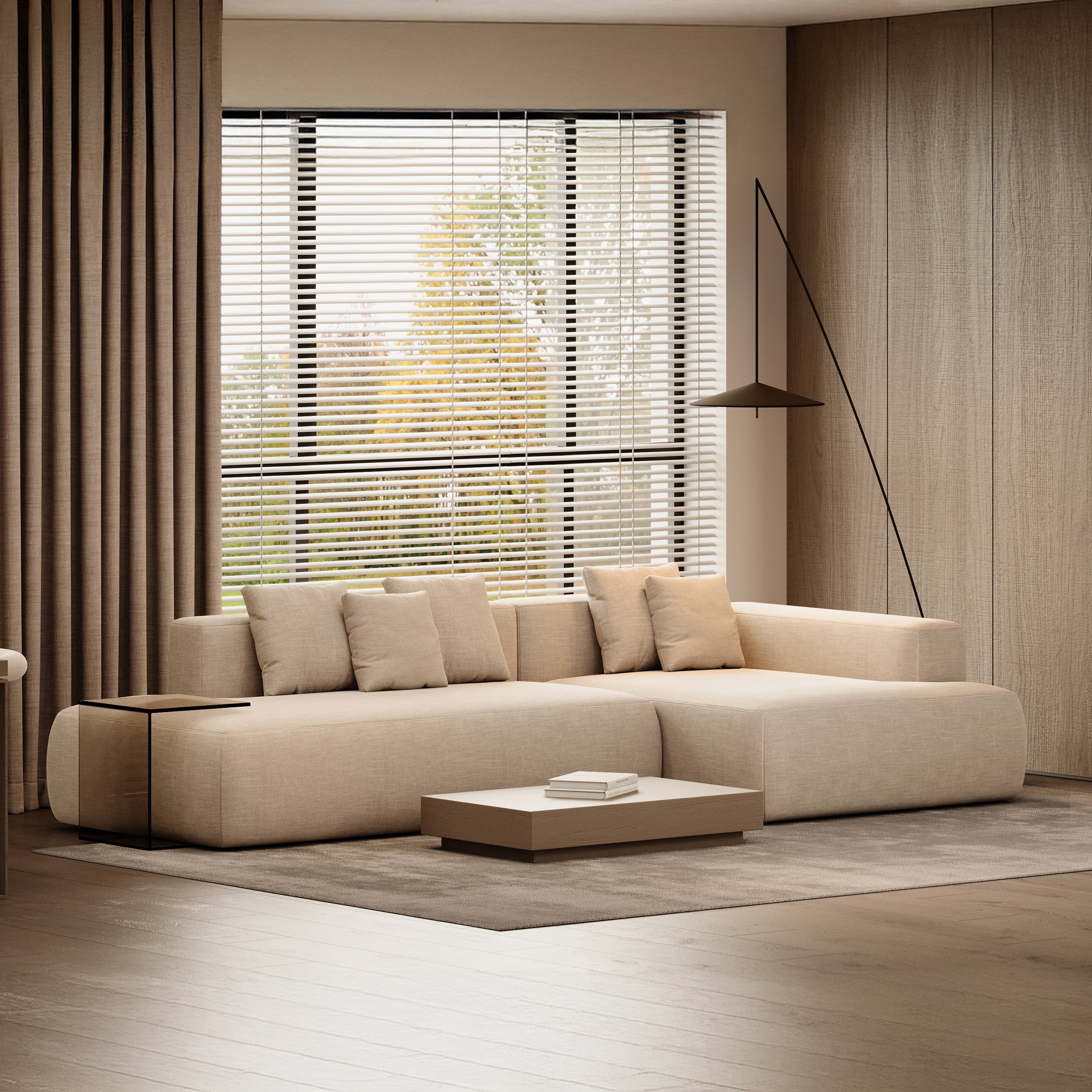 Fosti L-Shape Sleeper Sectional with Storage