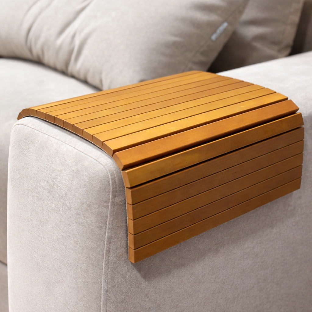 Wooden Couch Arm Tray Table