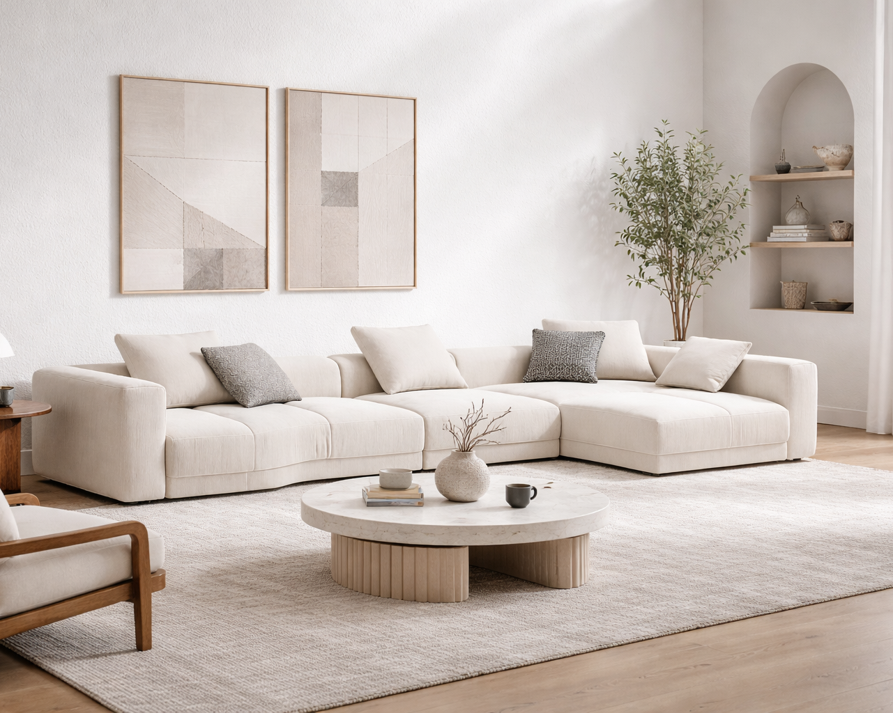 VALENCIA Curved L-Shaped Modular Sofa