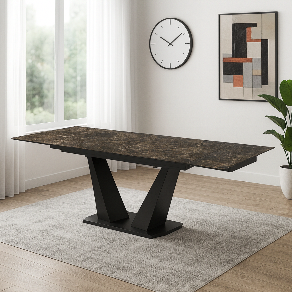 Modern Extendable Dining Table with Laminam Top