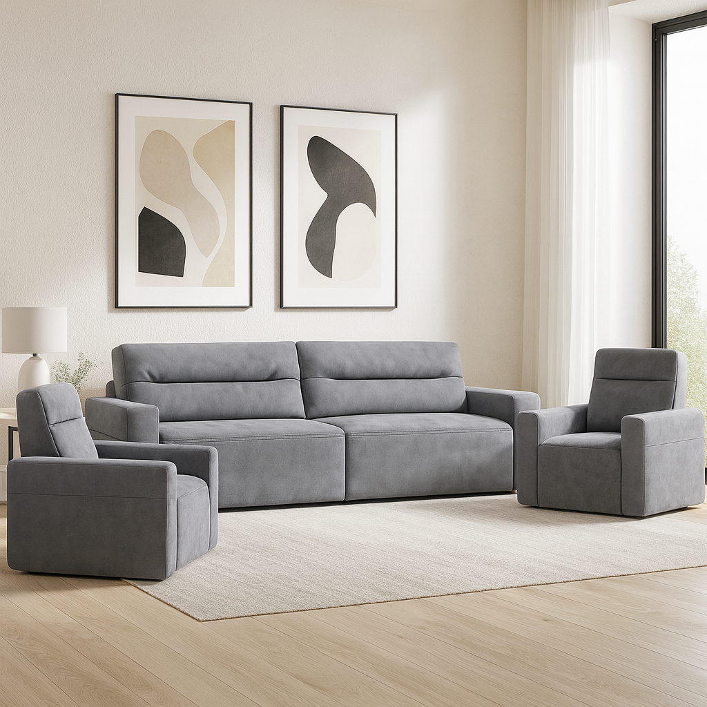 Santy Set of 3 — Modern Sofa and Two Armchairs