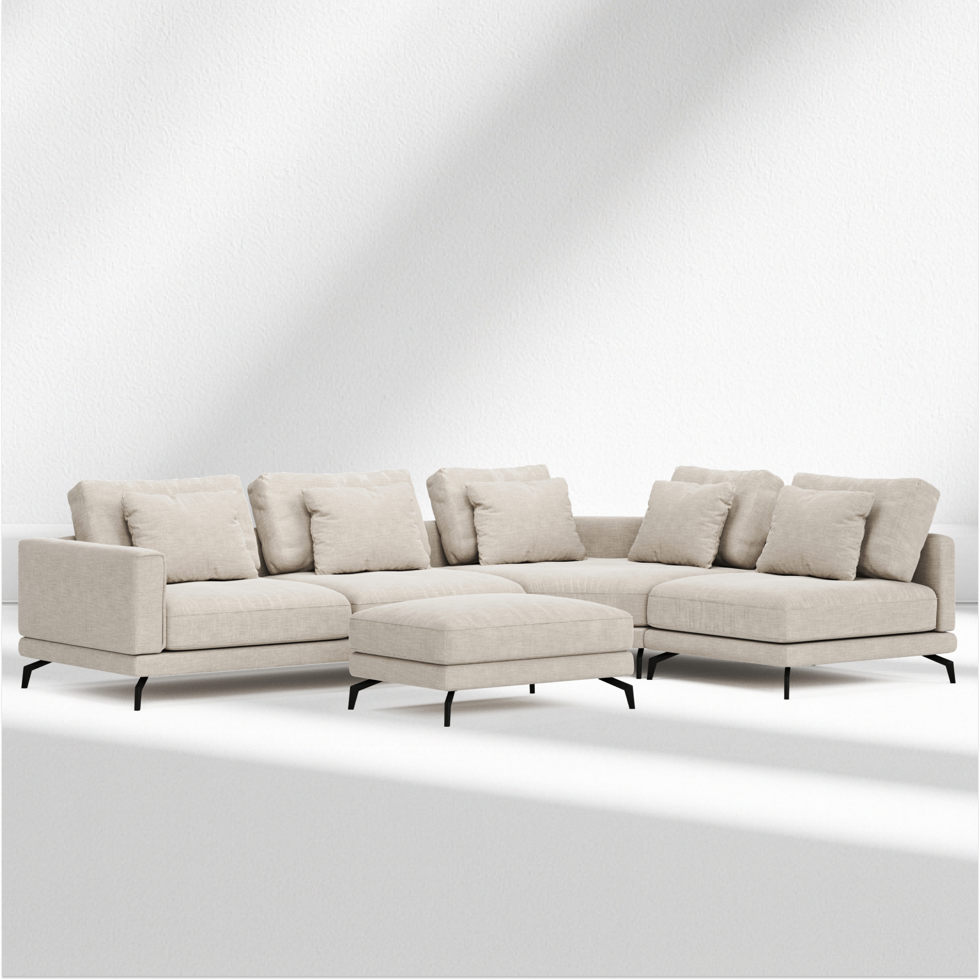 Leon sectional sofa with pouf