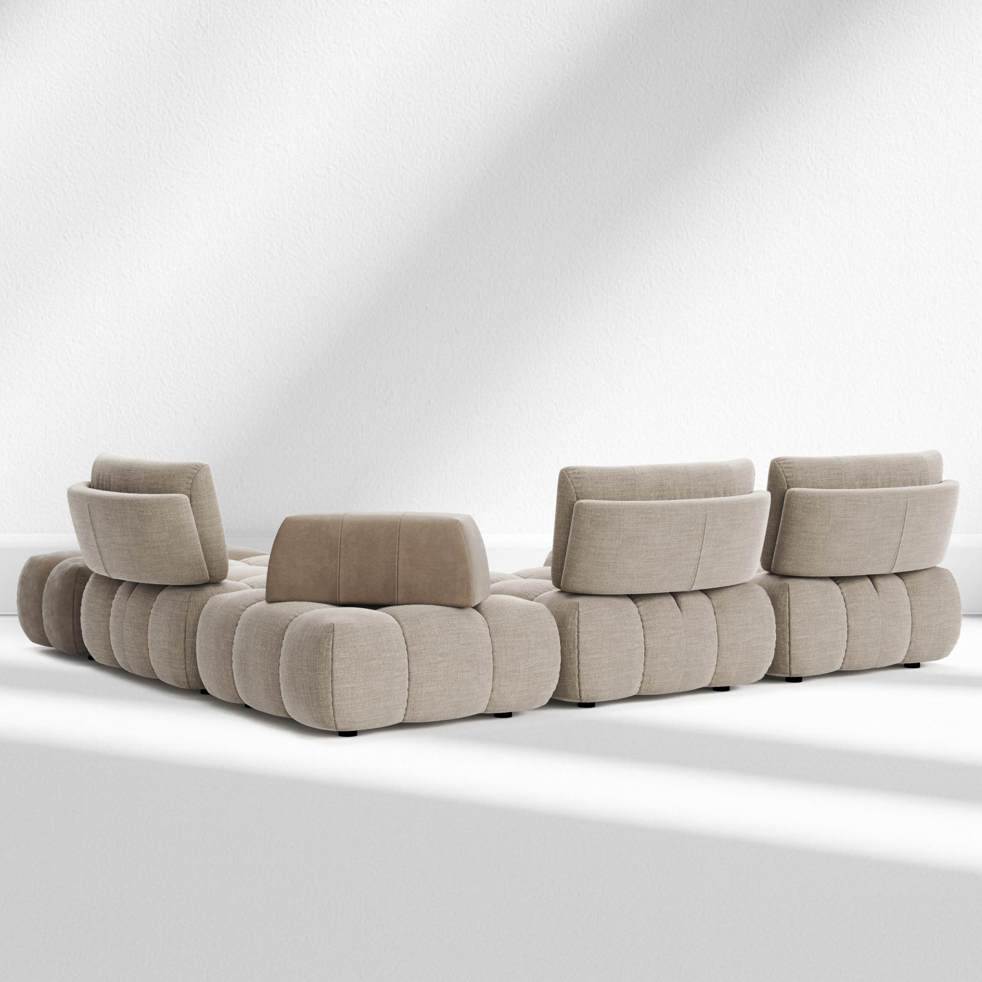 Merida U-Shaped Modular Sofa with Pouf - Photo 5