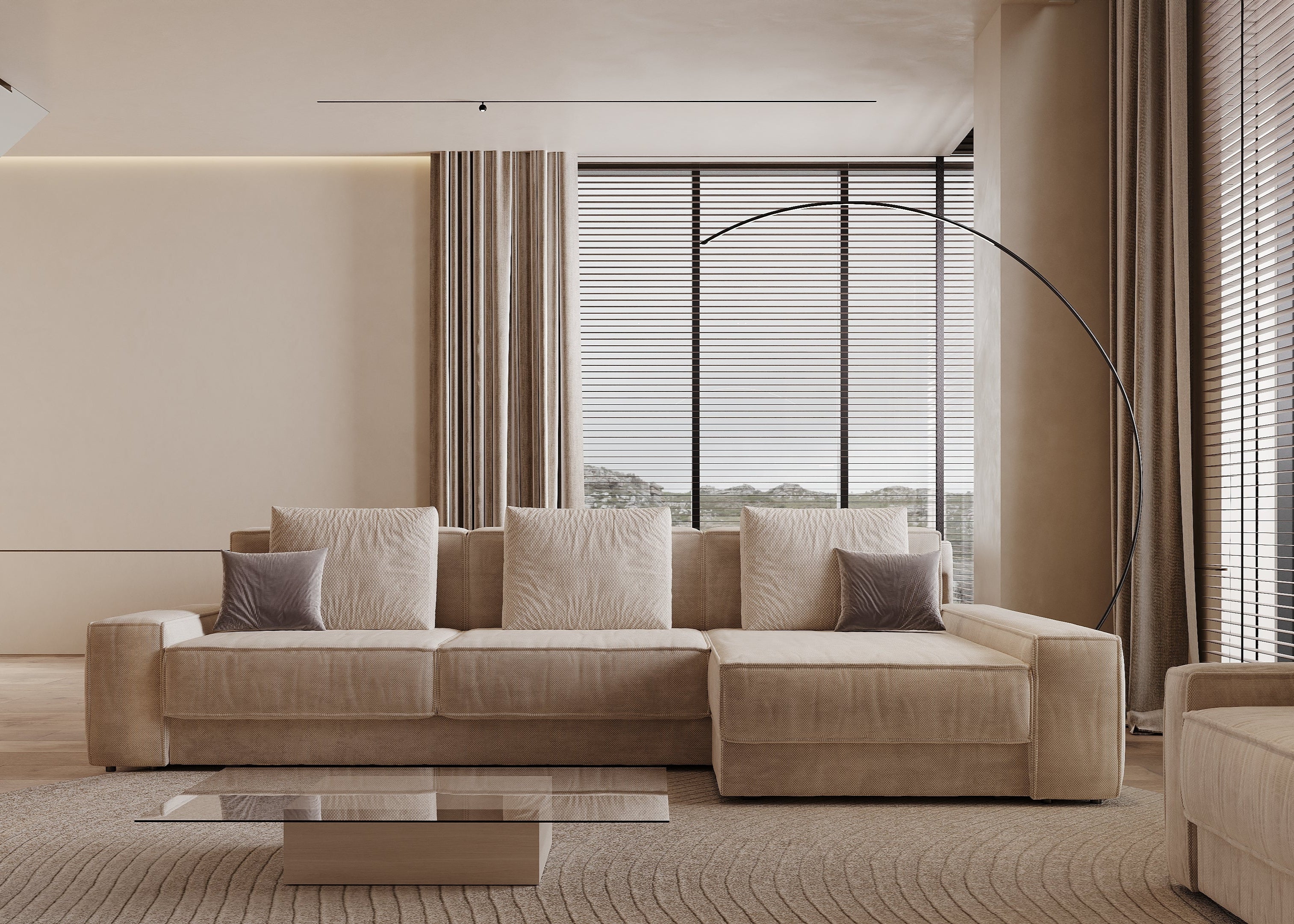 Terni L-shape sofa-bed