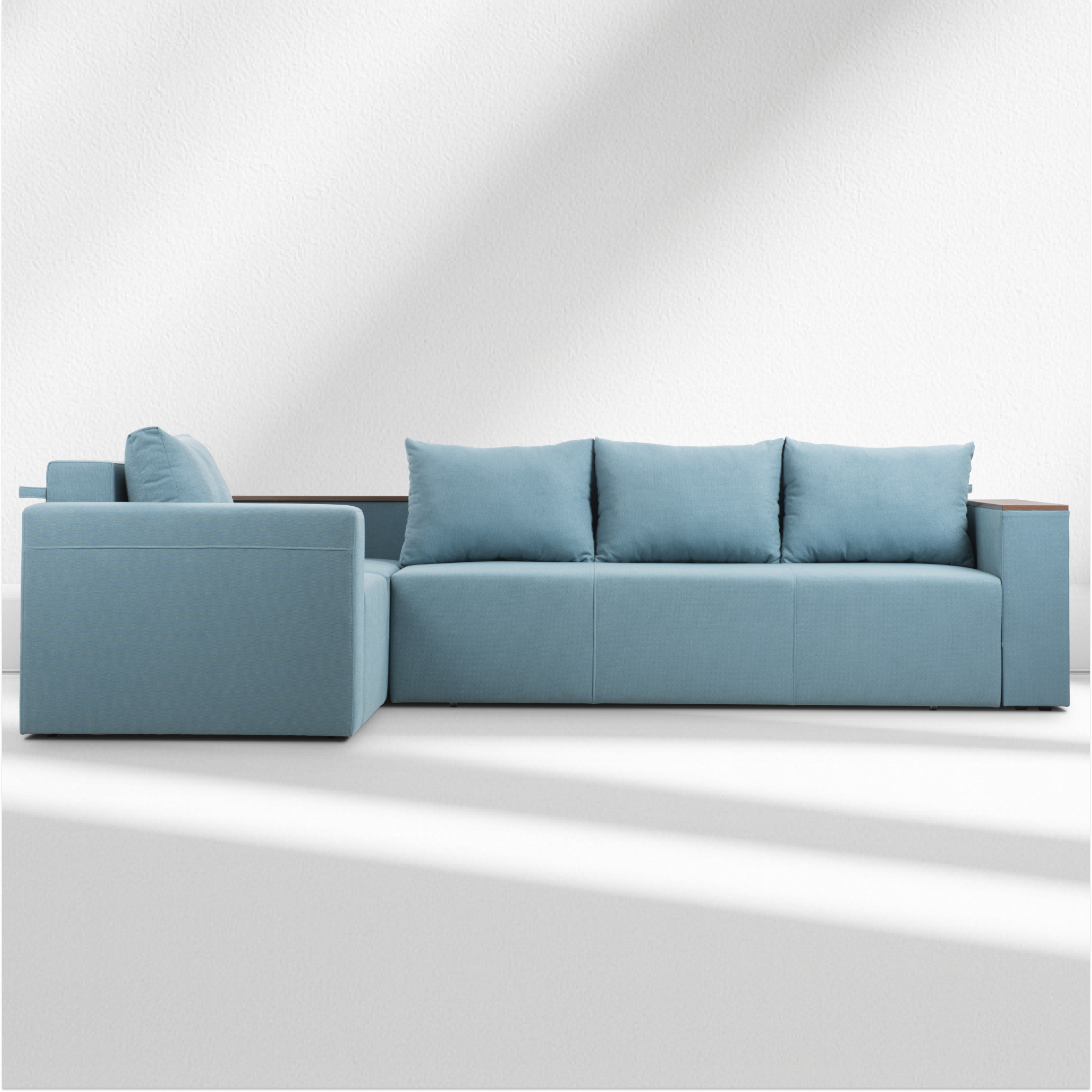 Theodor sectional sofa with shelf